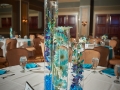 Tall blue stone centerpieces