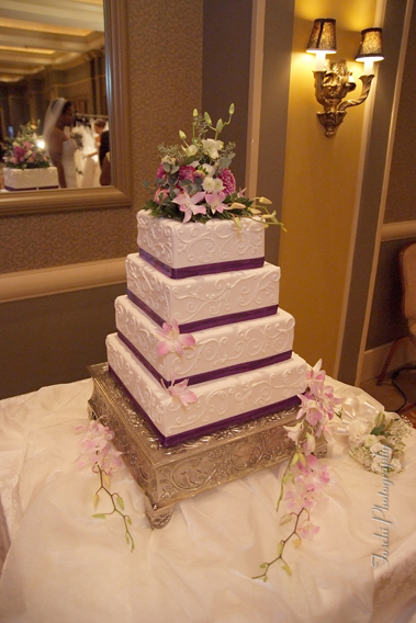 Square Layers with Purple Ribbon
